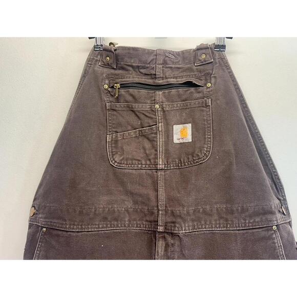 Carhartt Brown Denim Overalls 52/30 - Picture 2 of 14